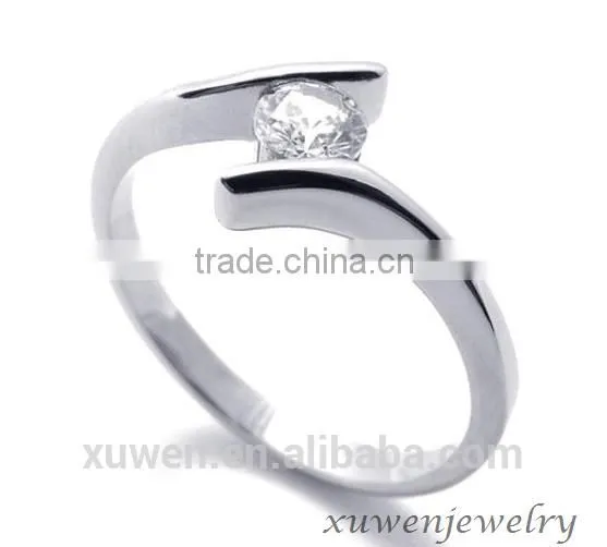 Clear Zircon 316l Surgical Stainless Steel Funny Engagement Rings