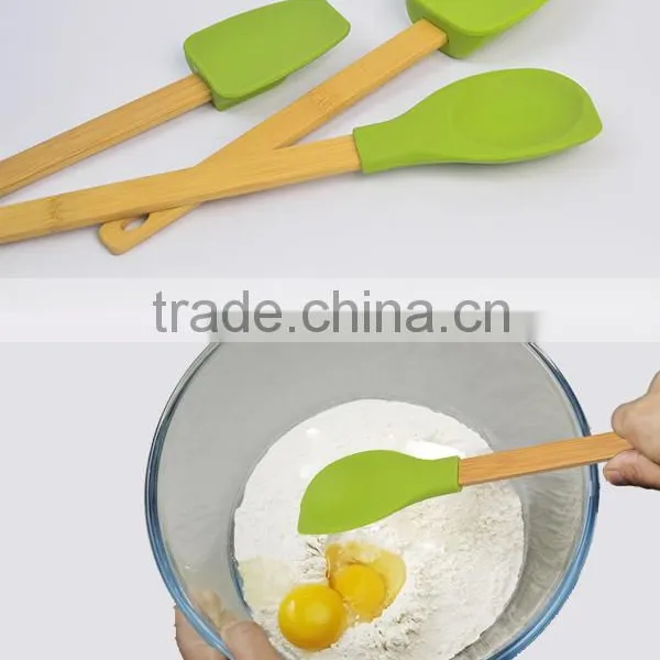 Eco-friendly Silicone Kitchen Utensils With Bamboo Handle Of Cooking Utensils photo-3