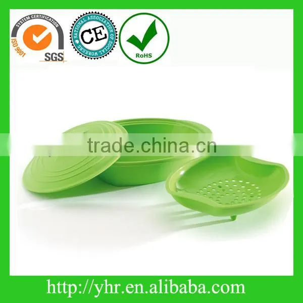 JUMBO SILICONE MICROWAVE STEAMER WITH INSERT