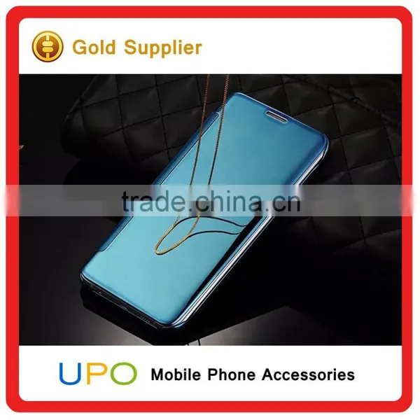 [UPO] For Samsung Galaxy S7 Edge Clear View PC Cover Auto Sleep Wake Mirror Flip Leather Cool Phone Cases photo-4