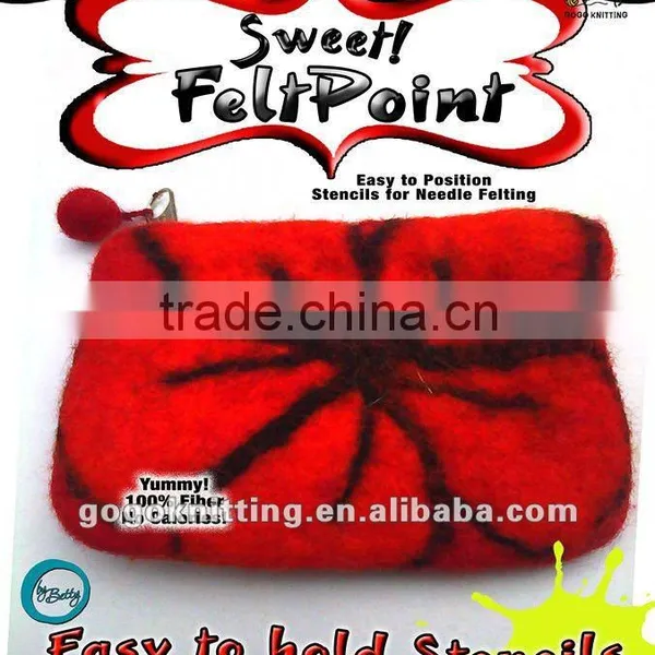 Diy Felting Felt Point Red and Black Coin Purse