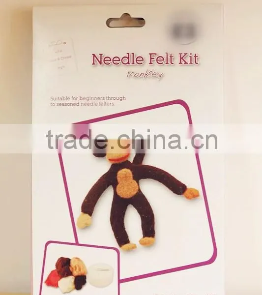 2016new DIY Craft Kit for Lovely Cute Monkey Dry Needle Felting Kit photo-2