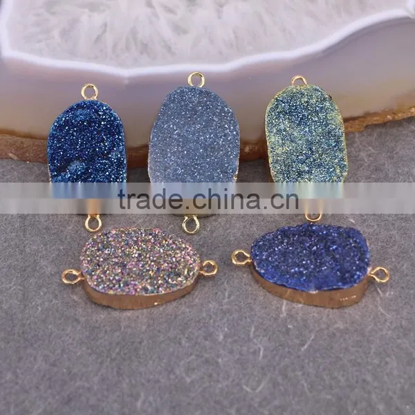 Square Shape Black / Purple Quartz Druzy Stone Beads, Square Shape Drusy Gem Stone Beads, Druzy Beads For Jewelry Making photo-4