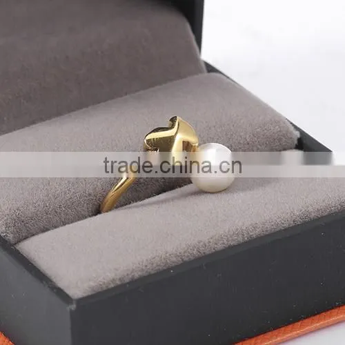 China Wholesale Touch Love Fashion Stainless Steel Teddy Bear Pearl Elegant Women Ring photo-4