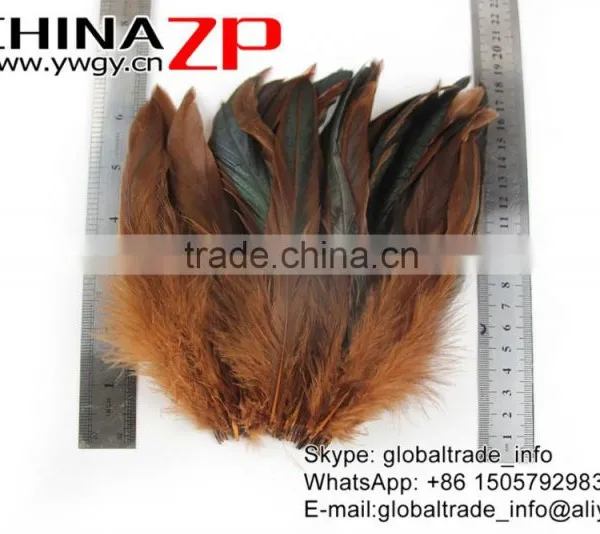 Gold Supplier CHINAZP Bulk Sale Top Quality Colored Brown Chicken Half Bronze Rooster Schlappen Feathers photo-4