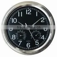 Weather Station Clock Plastic Frame Electroplated In Silver Color photo-2