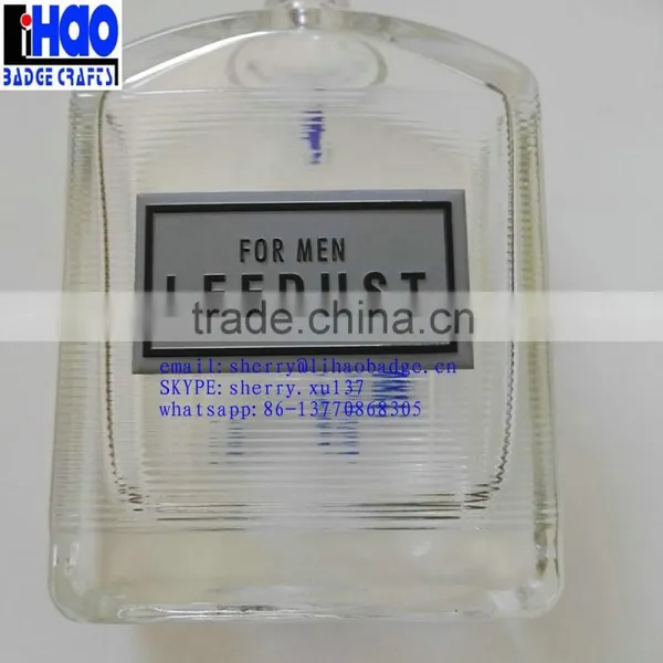 Custom Metal Logo Aluminum Metal Perfume Bottle Label Sticker photo-3