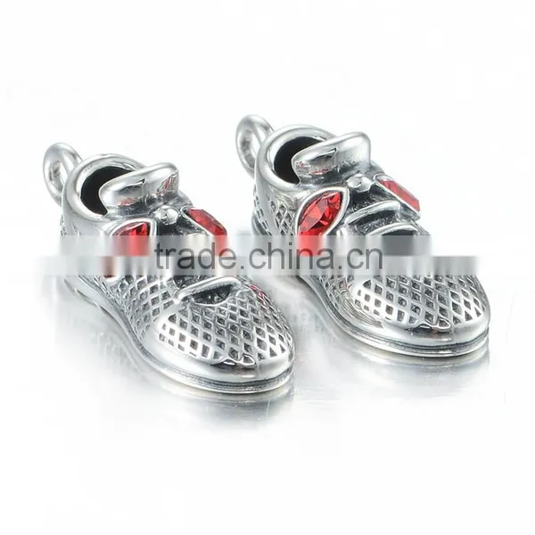 Antique Sporting Shoes Model Necklace Pendant Charms Silver Jewelry photo-3