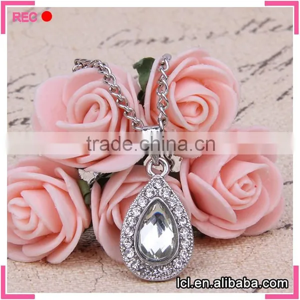Vintage Necklace Women, Imitate Silver Chain Imitation Diamond Necklace photo-4