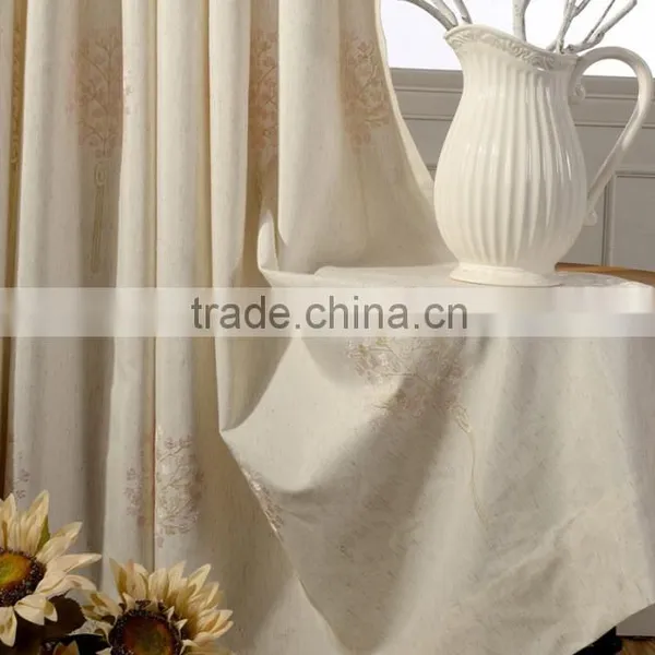 French Pleated Embroidery Woven Curtain Fabric for House Readymade Drape photo-4
