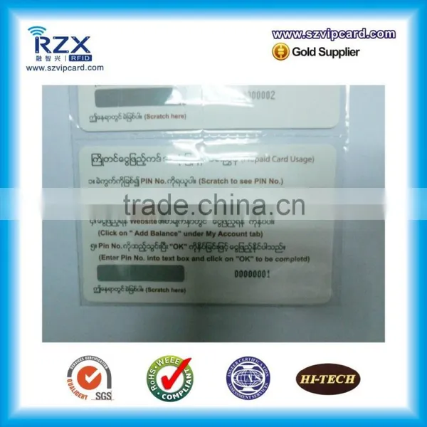 Paper/ PVC Material Prepaid Card, Scratch Card With PIN Number photo-3