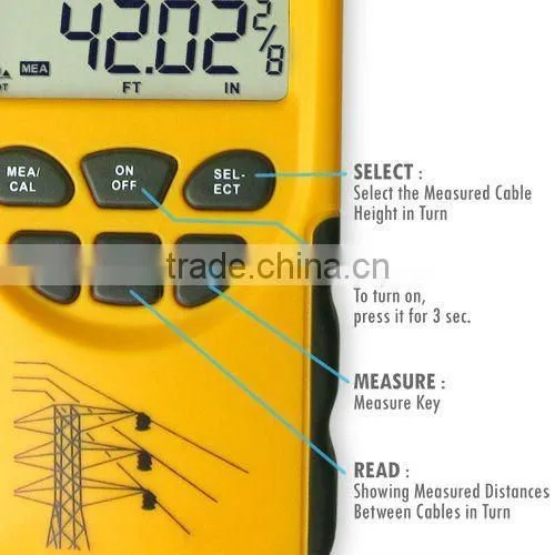 Portable Ultrasonic Digital Cable Height Tester 3~23m Smart Sensor 6 Cables Measurement photo-4