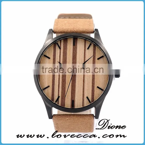 Private Label Your Own Logo Leather Band Wristwatch Wholesale Wood Watch photo-2