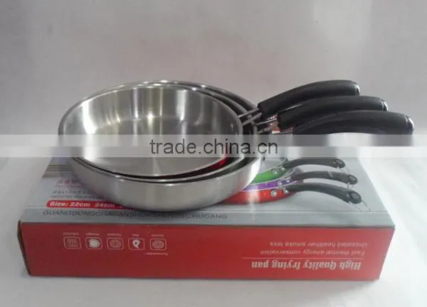 3 Pcs Stainless Steel Fry Pan/frying Pan Set photo-6