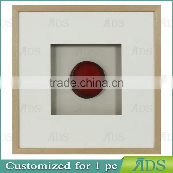 Shadow Box Frame With A Light Gray Wash And Encasing Colorful Natural Agate Under Glass photo-2