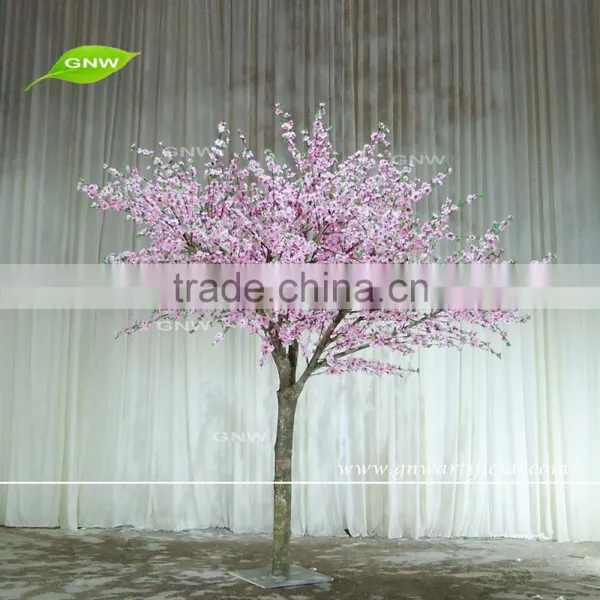 GNW BLS1507019 New High Quatity Fancy Crooked Pink Peach Blossom Tree for Decoration photo-3