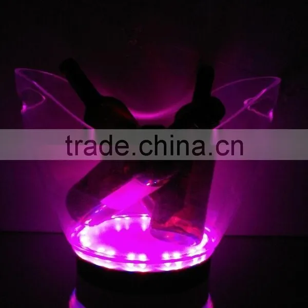 LED RBG Color Changing Large Clear Acrylic Ice Buckets photo-5