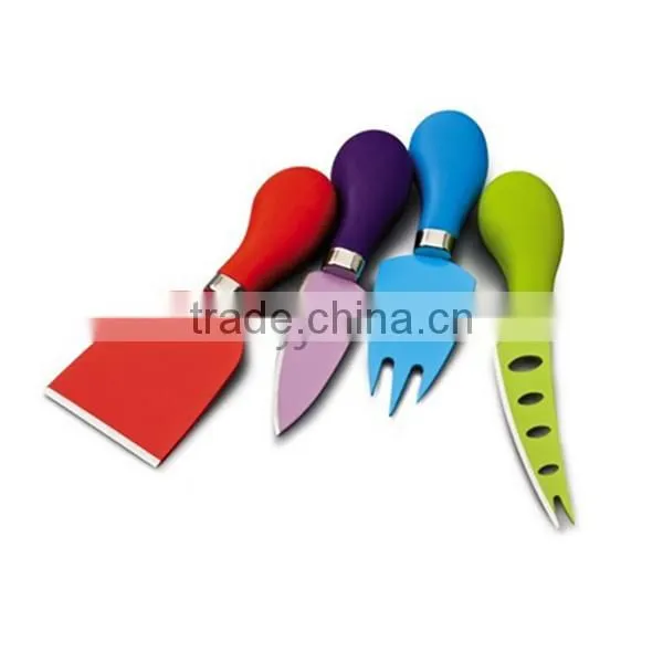AM-7185 Colour Cheese Knife Set With Acrylic Block photo-3