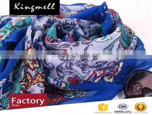 Customized Fashion Pure Digital Print Silk Scarf With Bright Vivid Colors photo-3