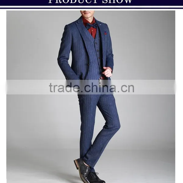 Men Suit New Style Wedding Dress Suits for Men 3 Piece Suit With Blue TR Fabric