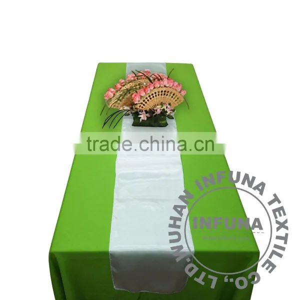 12"x108" Satin Fabric Kitchen & Dining Table Runner Cloth Wedding Party Banquet Decoration (Sublimation Print Optional). photo-2