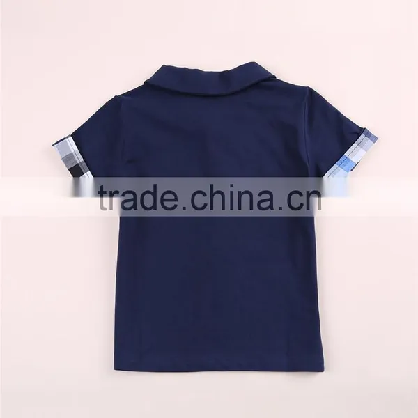Boys Gender Knitting,Plain Dyed Children Polo t Shirt the Sleeves With Lace photo-2