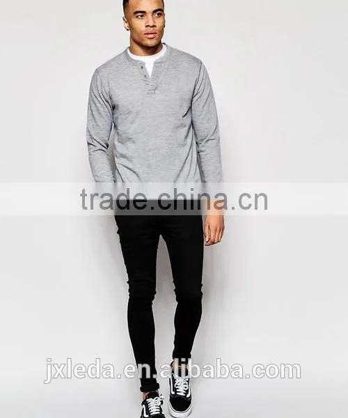 Jiangxi Mass Garm Ent Factory, 2016 Men Long Sleeve Quick Dry Slim Fit Henley Tee Shirt Overseas Custom photo-4