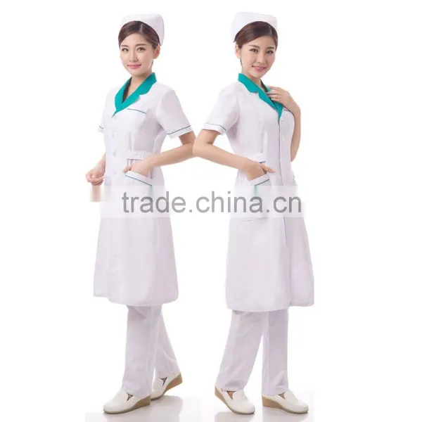 2016 Wholesale Cheap Hospital Uniform Designs Short Sleeve Nurse Uniform photo-3