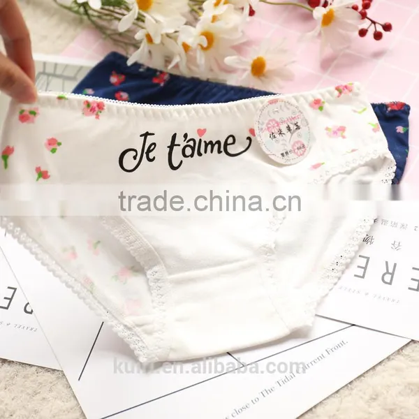 Cute Girl Cotton Briefs Underwear Custom Sexy Ladies Underwear Cotton Panties c7 photo-5