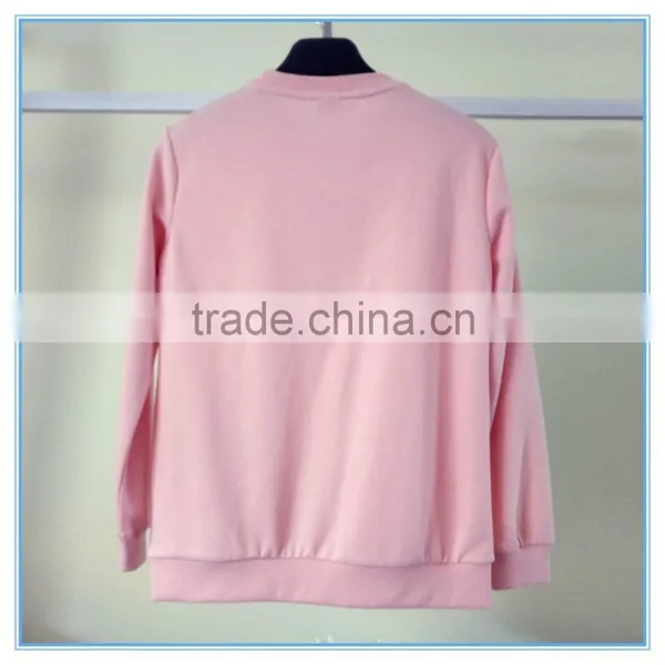 Custom Sublimation Hoodies/Sweatshirt Printed Pink Color Polyester/Cotton Plain Hoodie photo-2