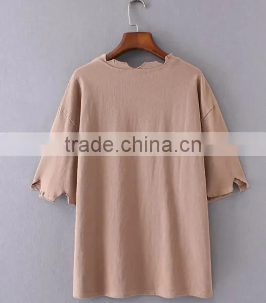 2017 Fashion Women's Casual Pocket Shirt Short-sleeved Ladies Urban t Shirts Wholesale photo-5