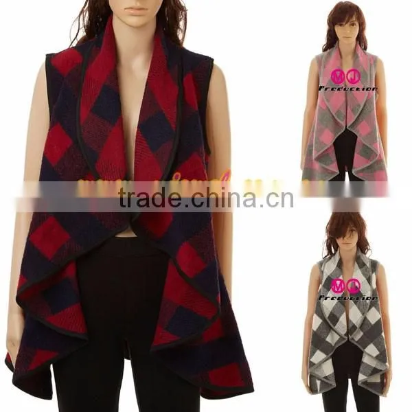 Plaid Waterfall Vest photo-5