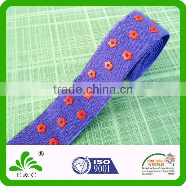 Oeko-tex100 Custom Color Design Soft Woven Silicone Print Elastic Tape
