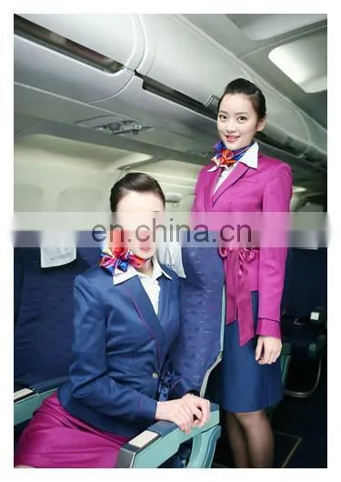 Classical Fashion Wool Fabric for Flight Attendant Airline Staff Corporate Suits Stewardess Uniforms photo-2