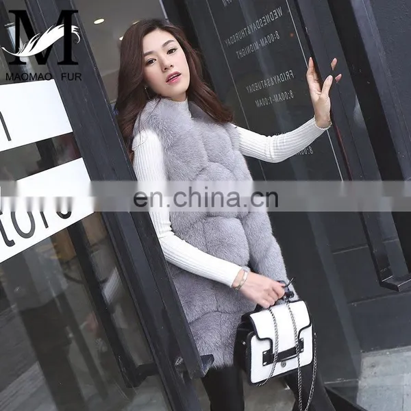 New Fashion Genuine Fox Fur Vest Women Formal Waistcoat For Women Waistcoat Designs For Girls photo-3