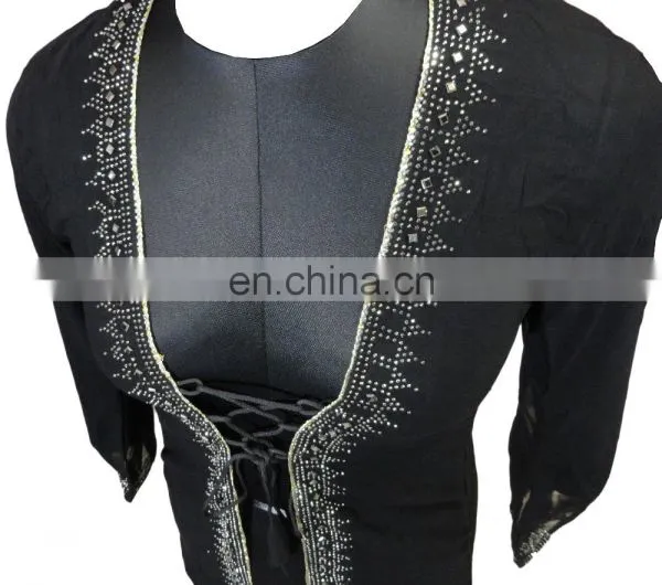 Dubai Silver Stone Work Burkha Jacket / Casual Islamic Wear Abaya Jacket / Fashionable Burkha Hijab Jacket 2017 (dubai Abaya) photo-4