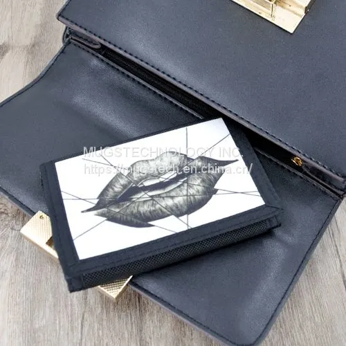 Sublimation Fabric Folded Thin-Short Wallet-Black photo-2