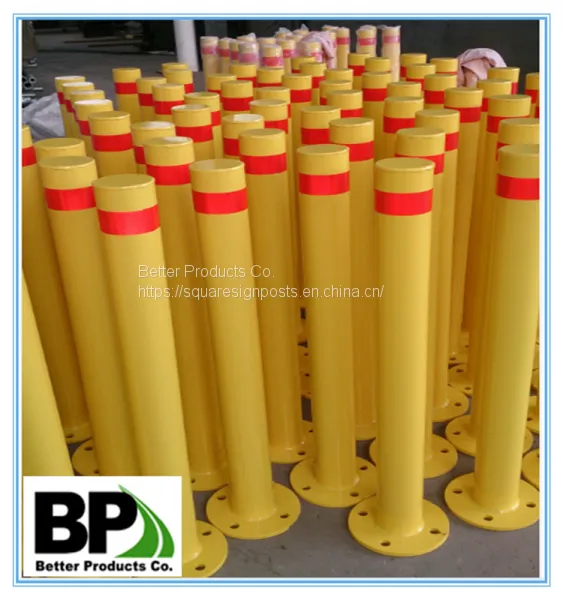 Galvanized Yellow Painted Steel Road Bollard for Safety photo-3