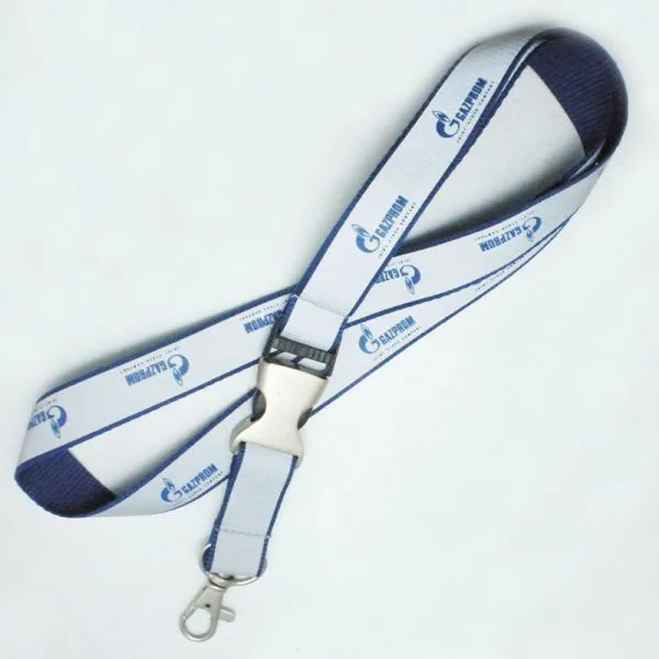 Double Layer Custom Polyester Thick Woven Lanyard Polyester Lanyard With Reflective Band photo-3
