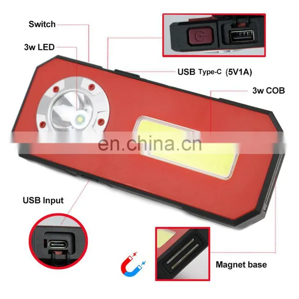 New Type C Rechargeable COB Working Light With Magnetic Base Portable Led Working Lights photo-4