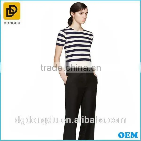 Stripe Simple 100% Cool Cotton Tee Shirts With High Quality photo-2