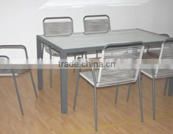 Outdoor Dinning Table Set Steel Dining Tables and Chairs