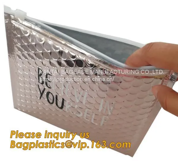 Slider Zipper Biodegradable Bubble Out Pouch Envelopes Protective Wrap Bags For Mail & Storage Bubble Mailers