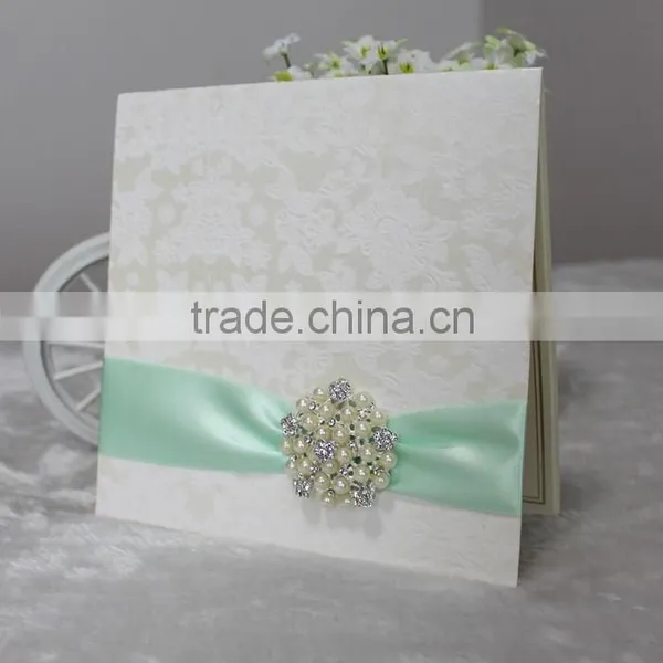 Ideal New Flower Flocking Elegant Luxurious Wedding Invitation Card photo-4