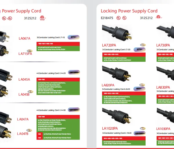 NEMA L6-15、NEMA L6-20P、NEMA L6-30P Locking Power Supply Cord photo-5