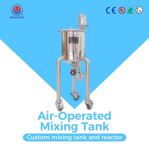 Nanyang Small Single Layer Pneumatic Mixing Tank With Bottom Air Agitator Stainless Steel Chemical Liquid Mixer Blender photo-4