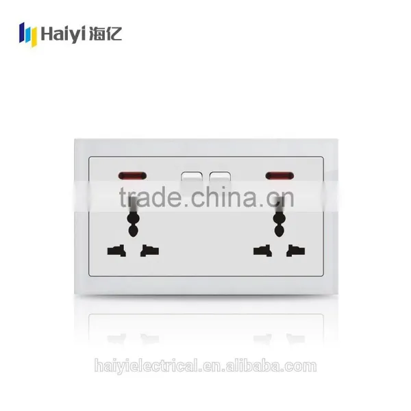 Electrical Wholesale White Glass Panel Switch 2 Gang Switch 13a Socket photo-2