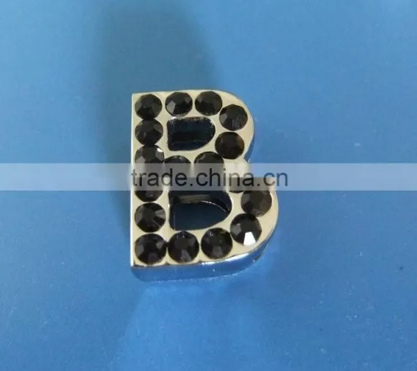 18mm Slide Letters With Black Rhinestone photo-3