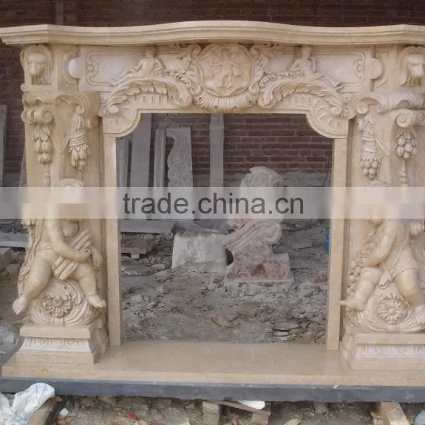 Marble Caving Fireplace Mantel photo-4