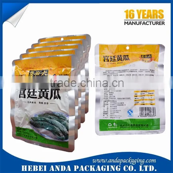 Food Grade Nylon Plastic Pouch Pickles Packaging Plastic Bag With Tear Notch/ Pickles Food Packing Bag photo-5